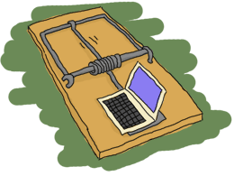 You know you want that beige laptop A mouse trap with a beige laptop on top